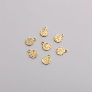 14k đồng thau mạ vàng nữ hoàng của đầu đồng xu Mặt dây chuyền quyến rũ cho vòng đeo tay vòng Cổ Tự làm làm đồ trang sức phát hiện phụ kiện