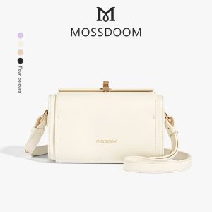 MOSSDOOM Tas Wanita Bexley Bag Tas Kotak Elegan Tas Selempang Desain Kunci Warna Solid