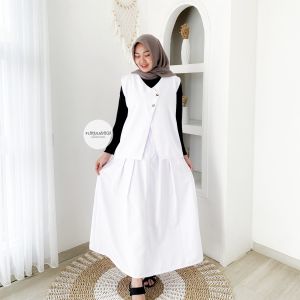FATIYAH SET - FLOTTILICIOUS / Setelan Baju Wanita Atasan Vest Bawahan Rok Simple Fashion Outfit Kekinian