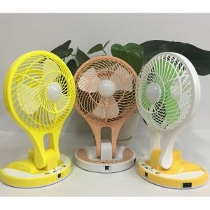 Quạt tích điện Mini Fan JR 5580 NPN pin khỏe hoạt động trong vòng 8 tiếng có đèn ngủ dùng để bàn mang đi du lịch..