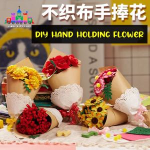 Seni Bunga Pegangan Tangan Mother’s Day DIY Hand Holding Flower Kids Art and Craft Non Wovens 母亲节不织布手捧花