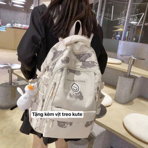 Balo nữ đi học nhiều ngăn thời trang hàn quốc vải dù mịn chống nước