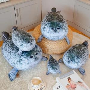 Simulation Giant Sea Lion Plush Toys Soft Stuffed Animal Seal Pillow Real Life Appease Doll Cute Gift for Baby Kids h260819