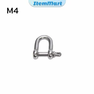 ItemMart D-Type/U-Shaped Shackle Buckle D Ring Lock Bow Shackle Wire Rope Fastener Hardware Accessorie M4 M6 M8