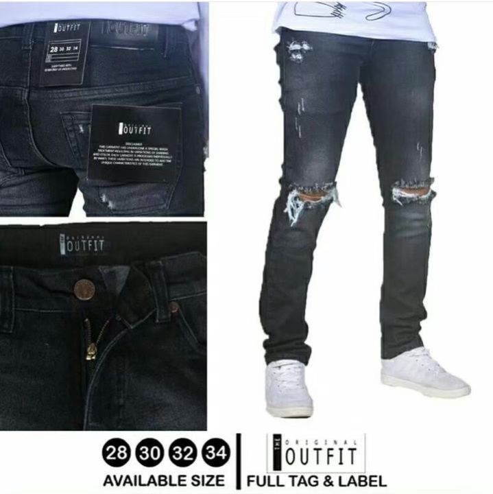 MYSAH [COD] celana jeans sobek panjang skinny semi slimfit