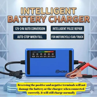 12V Car Charger Truck Motorcycle Smart Car Battery Charger Maintainer Amp Volt Trickle Charger