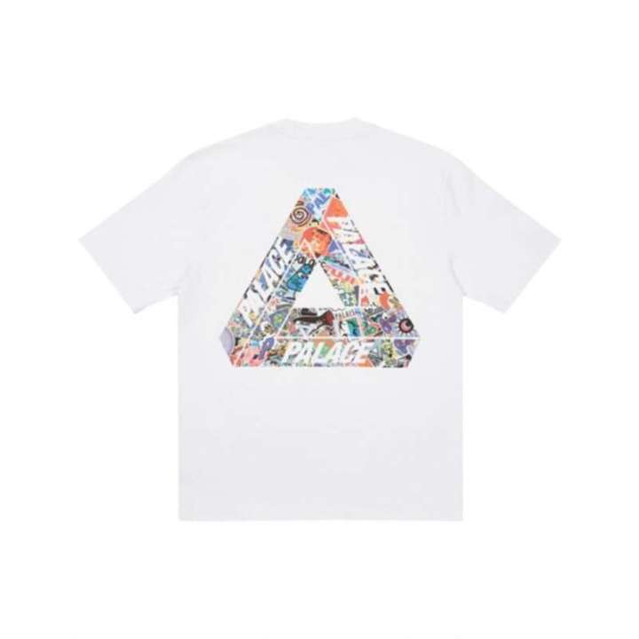 挑戰最低價t恤 無性別穿搭 oversize Palace 王一博同款 漫畫貼紙經典大三角 夏季寬鬆男女短袖情侶T恤嚴選 | Lazada.co.th