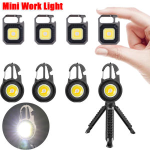 Portable Mini LED COB Flashlight Outdoor Work Lamp Multi-use Bottle Opener Key Chain Lamp Camping Flood Light Magnetic Adsorption Lamp