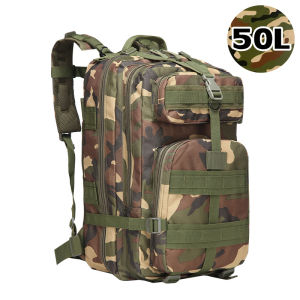 30L 50L กระเป๋าปีนเขากลางแจ้ง กระเป๋าตาข่ายลายพราง กระเป๋าเป้ล่าสัตว์ทางยุทธวิธี กระเป๋าเป้สะพายหลังกันน้ำ อุปกรณ์เดินป่า ถุงตาข่ายตั้ กระเป๋ายุทธวิธีกลางแจ้งอุปกรณ์การฝึกกระเป๋าเป้สะพายหลัง65L