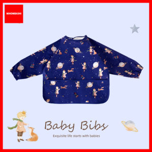Baby Long Sleeve Bib Weaning Bib One-piece Baby Bib Apron Food Feeding Meal Pocket Kids Children Toddler Waterproof Saliva Bib