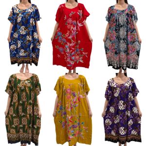 WOMEN BATIK DRESS PLUS SIZE 5XL/BAJU BATIK DRESS SIZE BESAR BRAND ALADDIN GOOD QUALITY READY STOCK