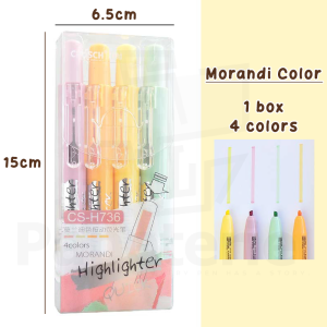 Papeterie - 4pcs Morandi Retro Color Highlighter Pen Eye Protection Vintage Color Fluorescent Pen Student Stationery