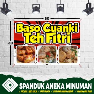 Banner Spanduk Cuanki / Spanduk Jualan / Spanduk Gerobak ukuran 80x60 desain suka suka