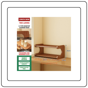 【JJ HOME】Multi-Layer Desktop Storage Rack Wooden Bookshelf Organizer