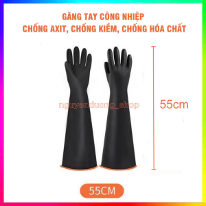 Găng tay cao su 2 lớp đa năng chống axit găng tay cao su chống hóa chất- kiềm.