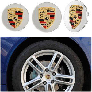 1 chiếc Logo chụp mâm ốp lazang bánh xe ô tô Poscher đường kính 75mm và 65mm