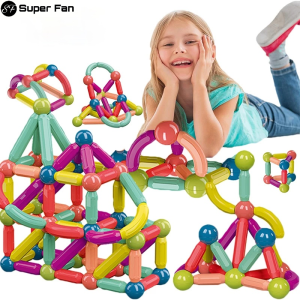 64Pcs Big Size Magnetic Stick Building Blocks Game Magnets Children Set Kids Magnets for Children Magnetic Toy Bricks Gift