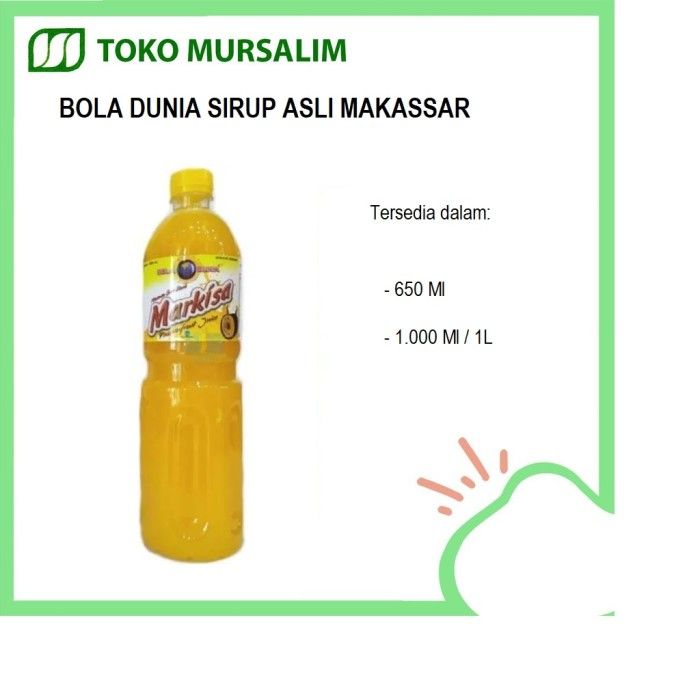 Bola Dunia Sari Buah Sirup Markisa Khas Makassar Botol 1Liter