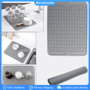 Silicone Drain Pad Drying Mat Table Placemat Anti-scalding Waterproof Non-slip Coaster Kitchen Utensils