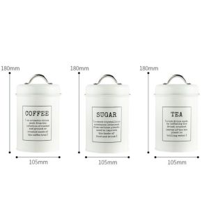 KLICKKRATE 3 Pcs Metal Storage Canister Set Sealed Storage Jar Kitchen Canister Set Portable High-capacity Packaging Jars Kitchen Supplies