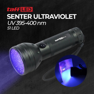 Senter UV Ultraviolet LED 400nm Flashlight Ungu Lampu Baterai Waterproof UV-51