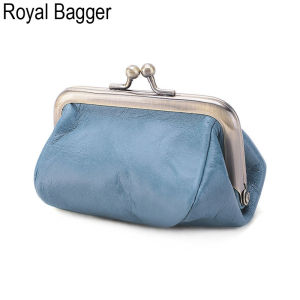 Royal Bagger New Fashion Coin Purse For Women Genuine Cow Leather Coin Bag Purse Retro Cute Key Holder Clutch Bag