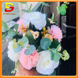 Lẵng Hoa Lụa Trang Trí Tiệc Cưới Hoa 20cm Decor Bàn Hội Nghị Sự Kiện Sinh Nhật Nhiều Mẫu DG-602