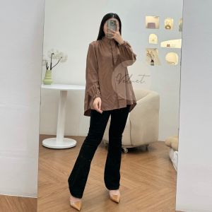 Lidya Blouse Tunik Wanita / Atasan Tunik Polos Wanita / Atasan Muslim Lengan Panjang Wanita 01195