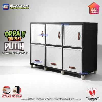 LEMARI PAKAIAN PLASTIK CLUB FLIP TRIPLE 2 SUSUN LEMARI PLASTIK SERBAGUNA CABINET LACI MINIMALIS