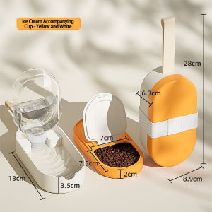 Ice Cream Pet Water Bottle with Food Box Outdoor Dog Walking Water Bottle 250ML