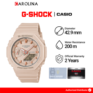 Jam Tangan Wanita Casio G-Shock x ITZY GMA-S2100-4A Analog- Digital Beige Resin Band