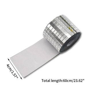 [AYLMER] 4x100cm Mirror Mosaic Tiles Stickers DIY Self-Adhesive Mini Square Acrylic Wall Sticker Craft Party Home Decor