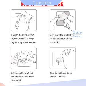 Tumato ตัวดูดแขวนผนังแบบโปร่งใสที่แขวนติดผนังมีกาวสองด้าน