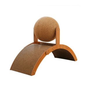 CARING PETS Corrugated Paper Sisal Cat Scratching Ball Wear-Resistant Wood/Sisal Cat Grinding Paw Balls Cat Claw Plate Brown Kitten Sisal Rope Ball Relieve Boredom