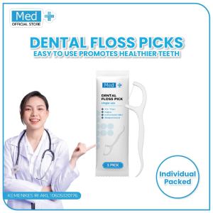 Med+ Dental Floss / Tusuk Gigi 10 Pcs / Benang Gigi 2 in 1 / Pembersih Sela Gigi / Toothpick