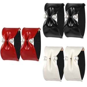 Nonslip Heel Stabilizer Elastic Bands For Dress Shoes Ankle Straps with Pearls Accents Womens Footwear Accessories