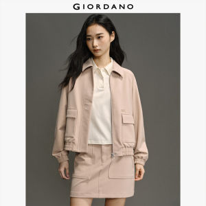 Giordano Women Cargo pockets oversized barn jacket Free Shipping 12375006
