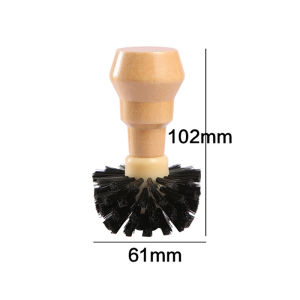 JustLiving Coffee Portafilter Basket Cleaning Brush Solid Wood Handle Washing Brush Coffee Filter Cleaning Brush Portable Barista Machine Cleaning Tool for Restaurants - Stiff Bristles