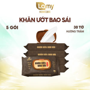 Combo 05 gói khăn ướt bao sái lau bàn thờ EcoWipes 30 tờ/gói Hương Trầm