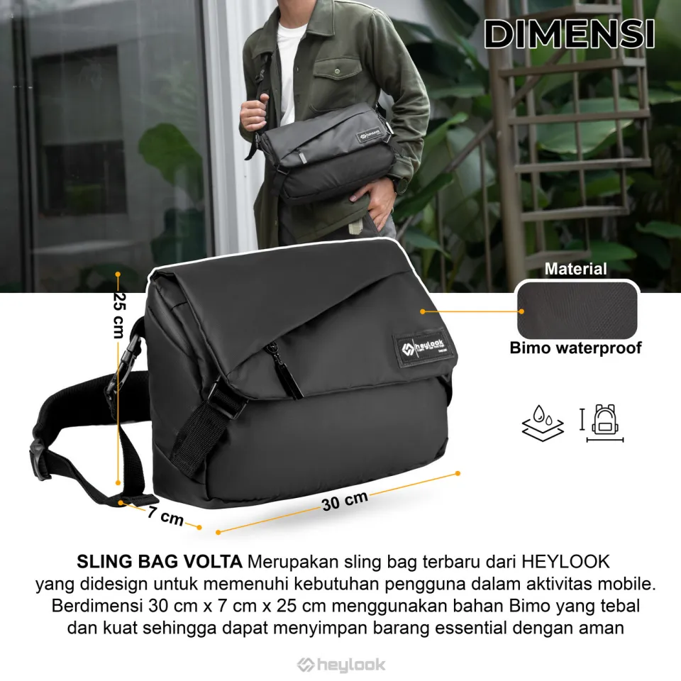 Tas Selempang Pria Volta Sling Bag Cowok Waist Bag Water Resist