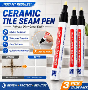 Tile Grout Pen Waterproof Mold Proof Grout Marker Tile Repair Pen for Bathroom Kitchen Tile Floor Wall Renovation