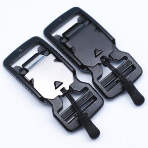 Black Fidlock V-BUCKLE 20mm 25mm 38mm+ Pull Tab Magnetic Plug Buckle Tactical Belt Absorption V Magnet Silver