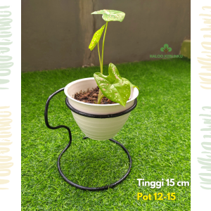 TERBARU Hiasan Meja Mini Stand Pot Rak Pot bunga kecil unik Standing Pot Besi Murah