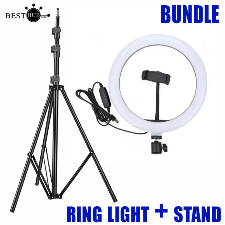 10/26CM Selfie LED Ring Light Tripod Photo Studio Photography Dimmable with  Tripod Stand (with Phone Clip) Lazada PH