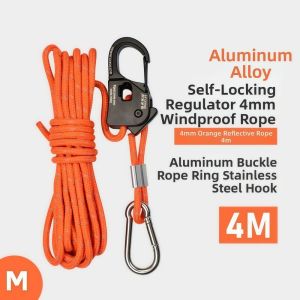 ERMENLED Aluminum Alloy Tent Rope Tensioner Stainless Steel 2-10mm Tarp Tightener High Quality Anti-Slip Self Lock Rope Adjuster Outdoor Tool
