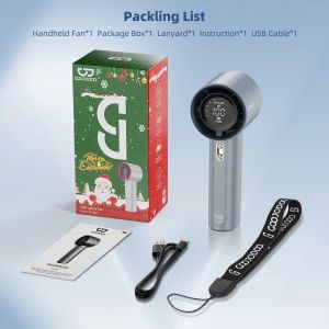 【Big Sale!】TOP GOOJODOQ Fan 4000 mAh Turbo Mini Fan Rechargeable Handheld Portable Strong Wind Electric Jet Hand