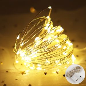 Fairy Lights For Bedroom 2M 20LED String Lights Copper Wire Battery Powered Christmas Light Decorations For Home Wedding Party Decorations Garland Diy Gift Box Birthday Surprise Valentines Ideas Gift