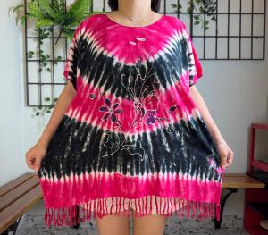 MUAT 80-100KG!!! BAJU BALI BLUS LUKIS JUMBO LD 140 RONCE/F REAL PICT