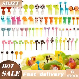 SDJZT Động vật trái cây Ngã Ba cấp thực phẩm nhựa mini phim hoạt hình trẻ em bánh trái cây tăm Bento Ăn Trưa Bento phụ kiện bên trang trí quà tặng