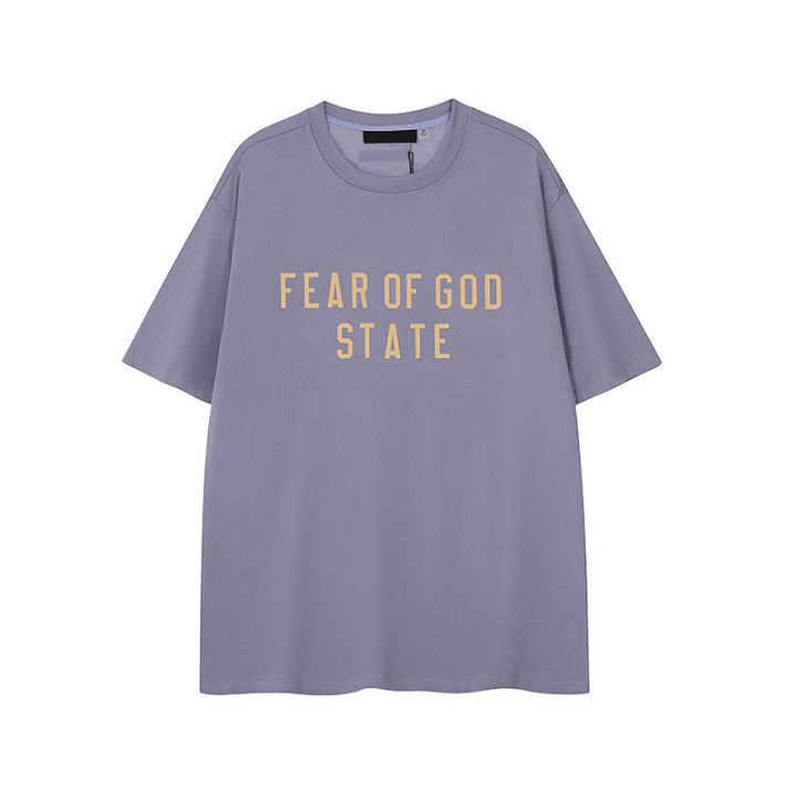 Fog%20State%20ESSENTIALS%20Niche%20Fashion%20Brand%20American%20Summer%20Cotton%20Loose%20Fear%20Of%20God%20Men's%20Couple%20Short%20Sleeve%20T-shirt%20Titleist%20style%20-%20Image%203